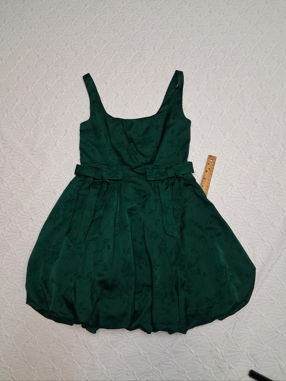 Francesca's Collections Dark Emerald Floral Jacquard Mini Dress Size S - Picture 17 of 17